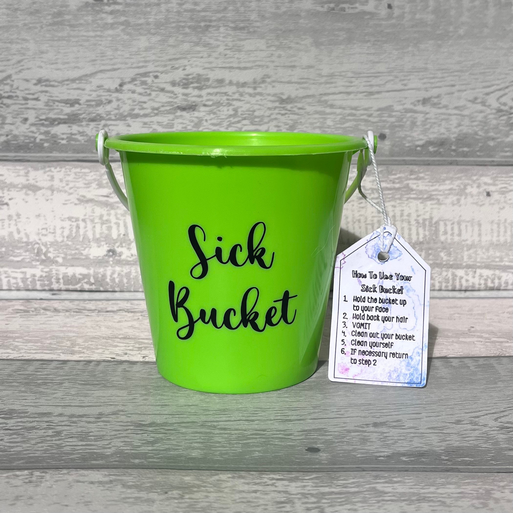 Personalised Sick Bucket Black Text 