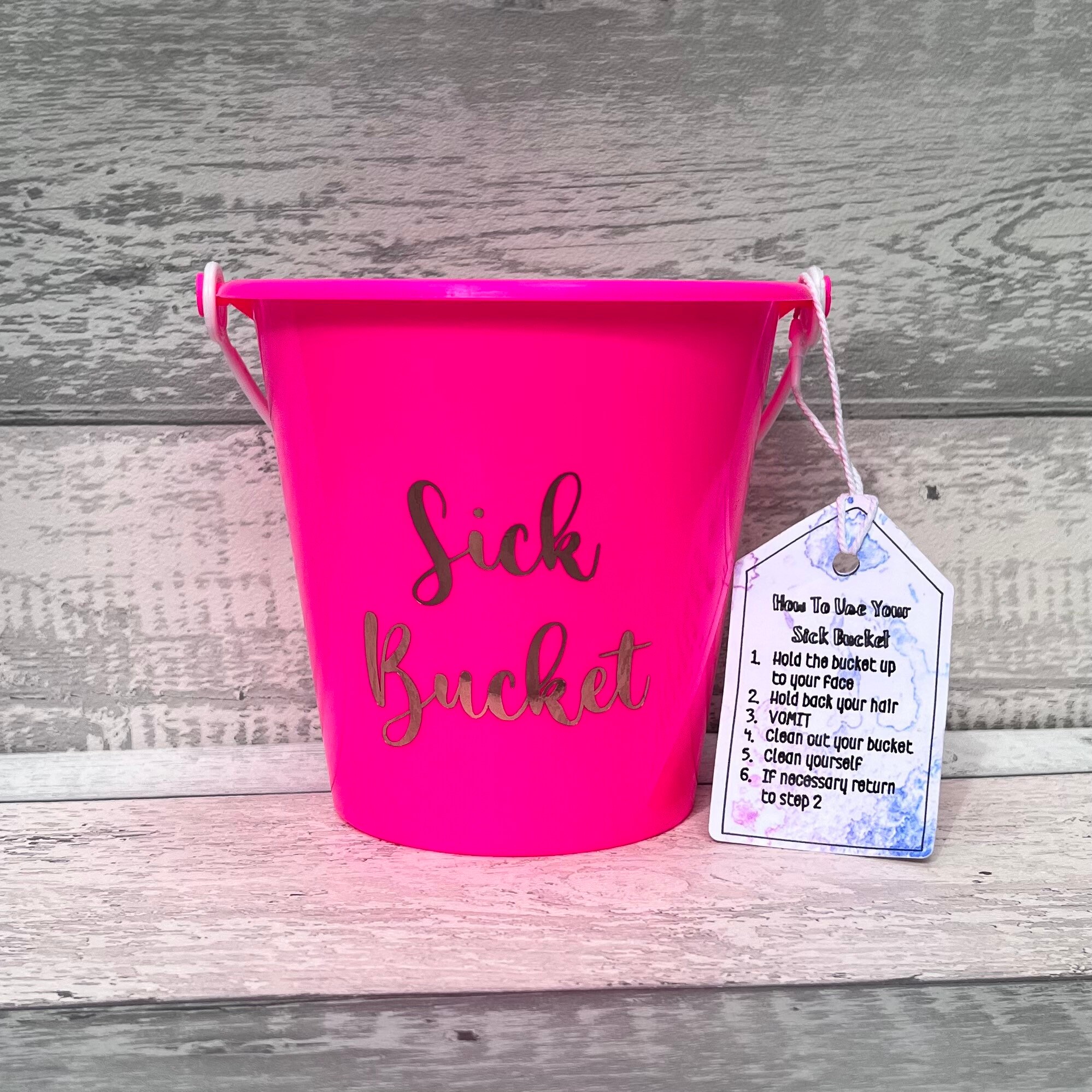 Sick Bucket With how To Rose Gold Text 