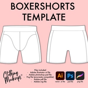 Flat Technical Drawing - Boxershorts illustration
