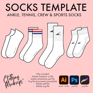 Flat Technical Drawing - Socks illustration