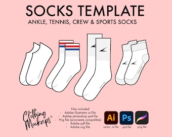 Flache Technische Zeichnung - Socken Illustration