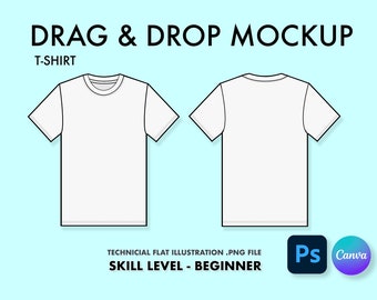 Drag & drop mockup/overlay - tshirt technical illustration