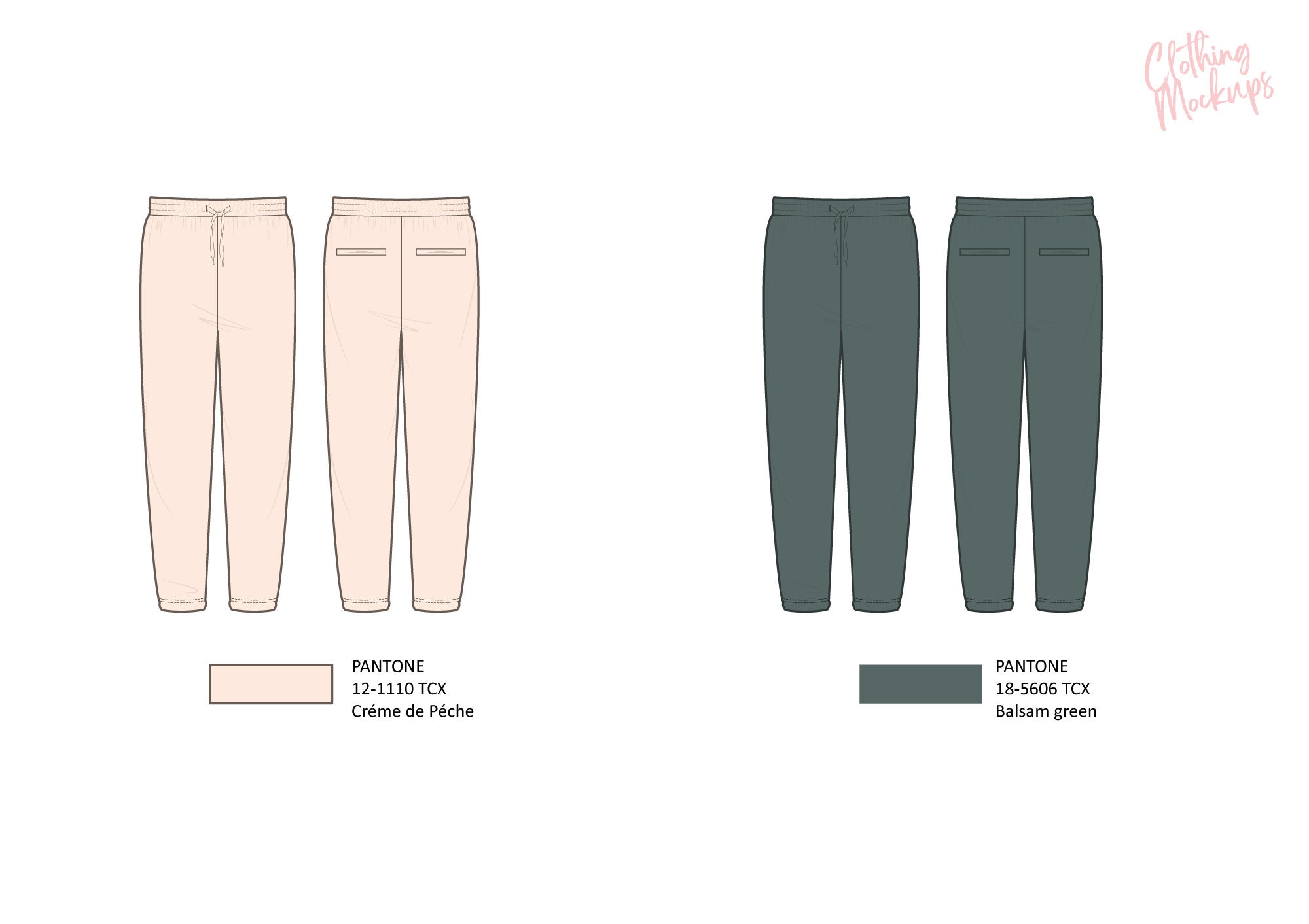 Flat Technical Drawing - Sweatpants Template - Etsy