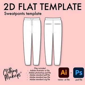 Flat Technical Drawing - Sweatpants template