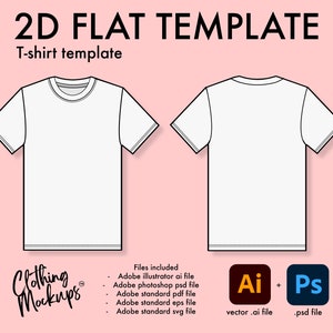 Flat Technical Drawing - Basic tshirt template