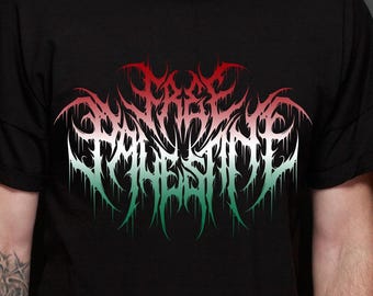 Free Palestine T-Shirt - Colour Print - Heavy Metal Gift