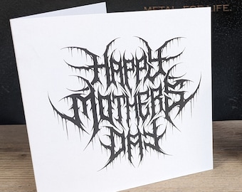 Happy Mothers Day - Heavy Metal Card - Death Metal Gift
