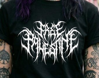 FREE PALESTINE - T-Shirt - Heavy Metal Gift