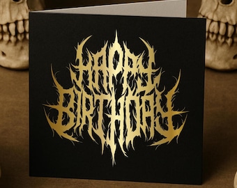 Heavy Metal Happy Birthday Card - Death Metal-cadeau