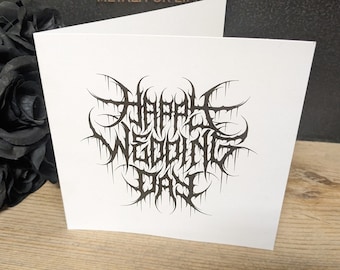 Carte de joyeux mariage en métal lourd - Cadeau Death Metal