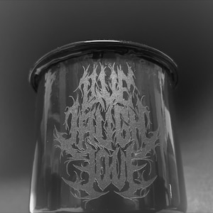 Live Laugh Love Heavy Metal Becher - Death Metal Geschenk - Schwarz auf Schwarz