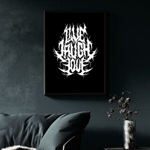 A5 Live Laugh Love Print - Regalo de heavy metal