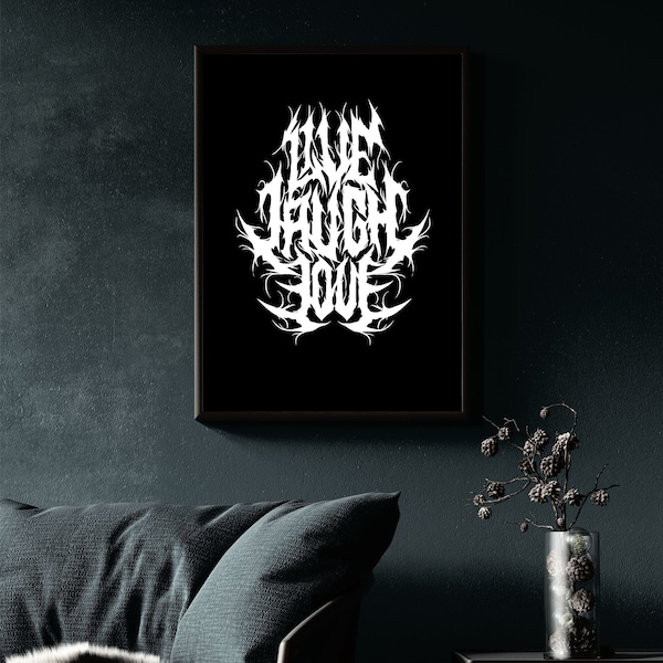 A5 Live Laugh Love Print - Heavy Metal Gift