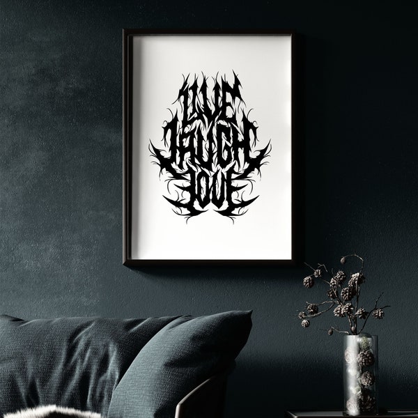 A3 Live Laugh Love Print - Heavy Metal Geschenk