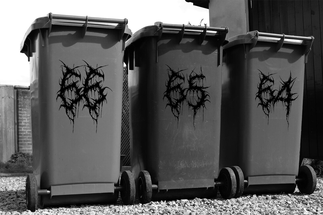 Wheelie Bin Number Recycling Box Number Heavy Metal Death Metal Etsy