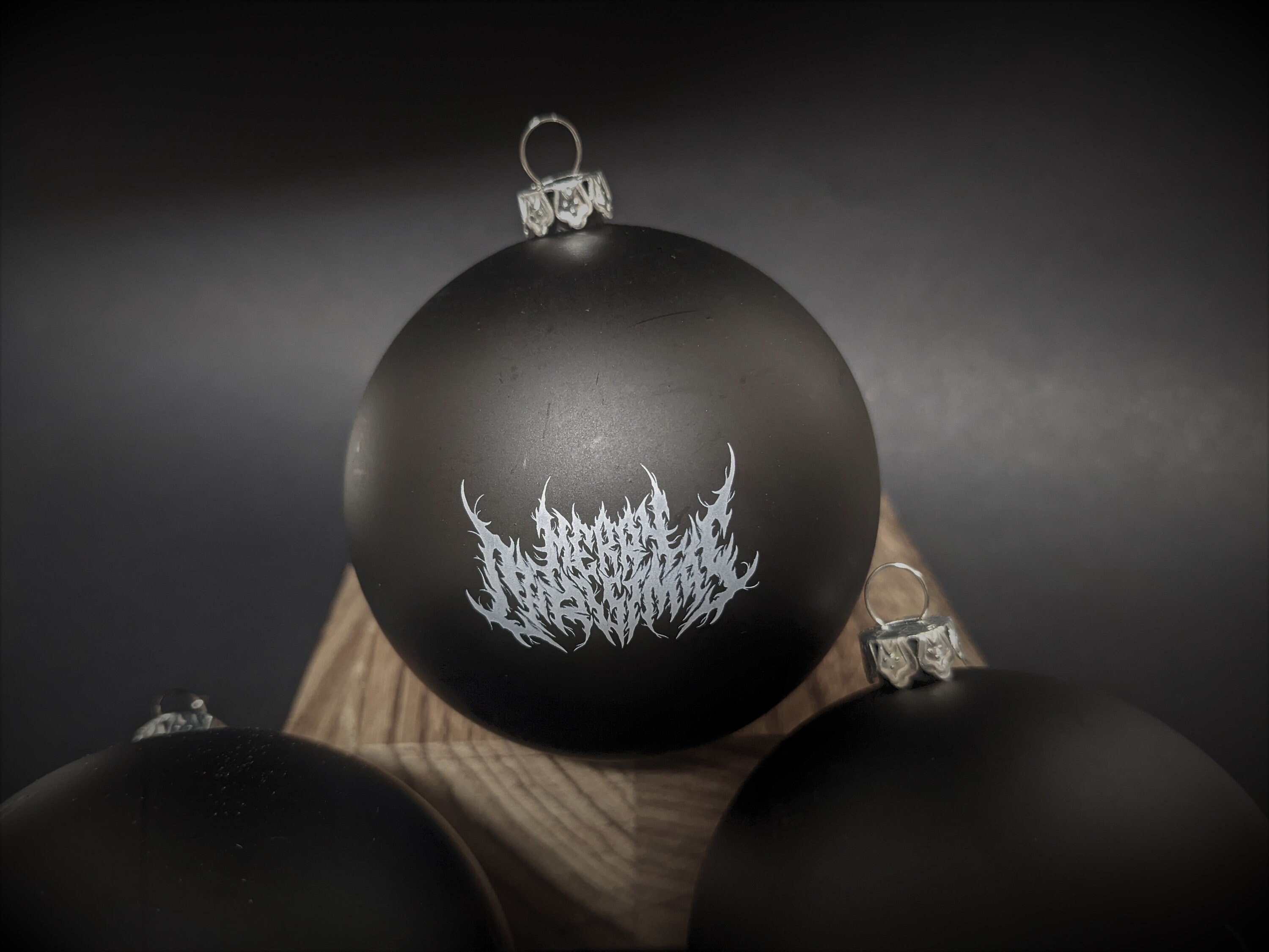 Heavy metal christmas baubles Clearance