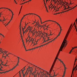 Tarjeta de felicitación de San Valentín con temática de heavy metal: regalo de death metal