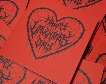 Carte Happy Valentines en métal lourd - Cadeau Death Metal