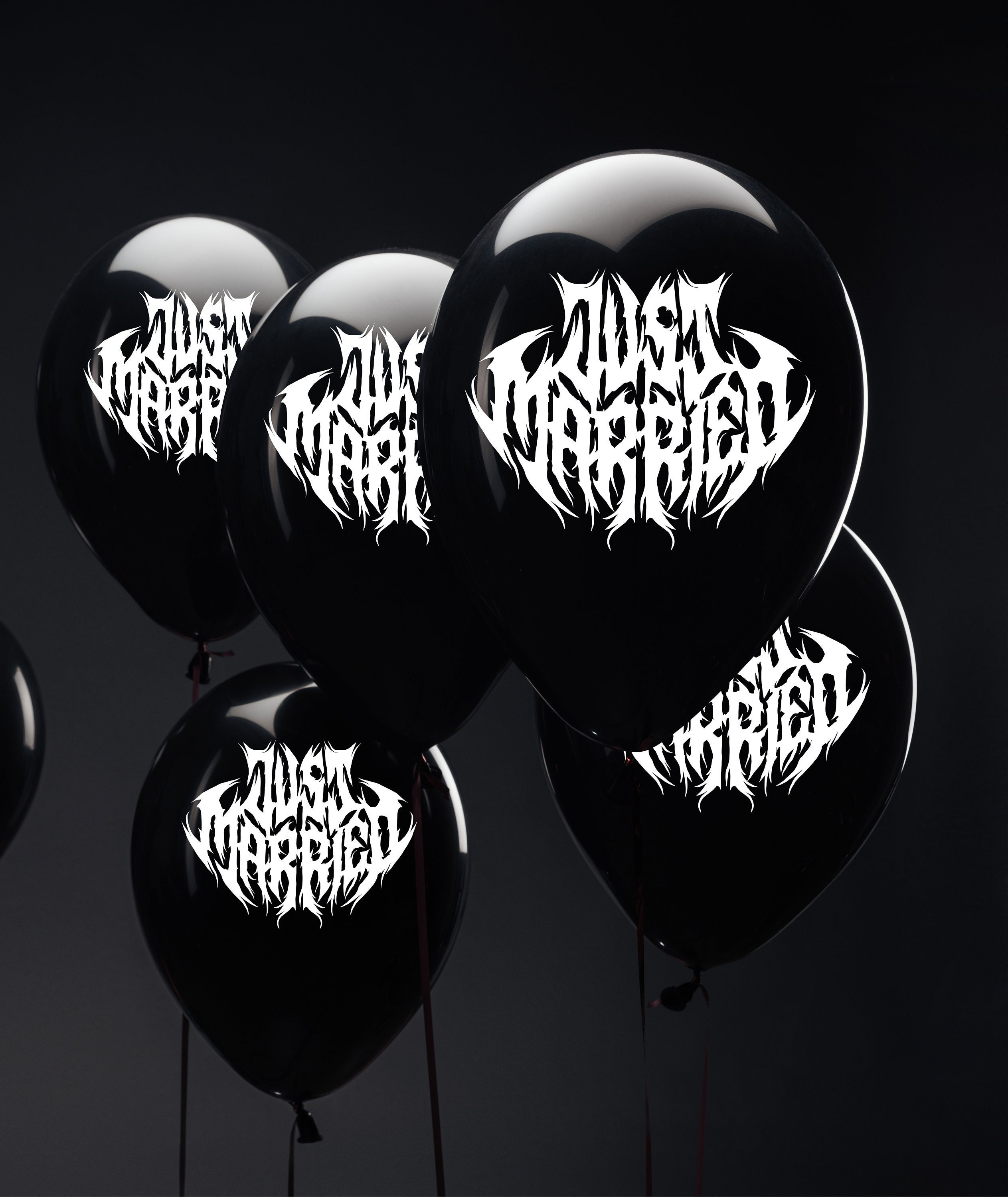 Heavy Metal Just Married Balloons - Death Metal Wedding