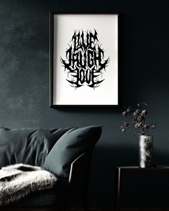 A3 Live Laugh Love Print - Heavy Metal Gift - Etsy