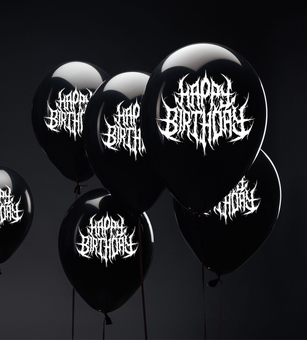 Heavy Metal Happy Birthday Balloons Death Metal Balloons Etsy