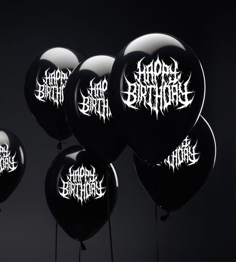 Heavy Metal Happy Birthday Balloons Death Metal Balloons image 1
