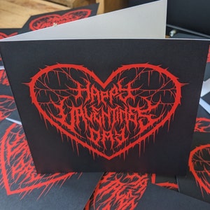 Tarjeta de felicitación de San Valentín con temática de heavy metal: regalo de death metal