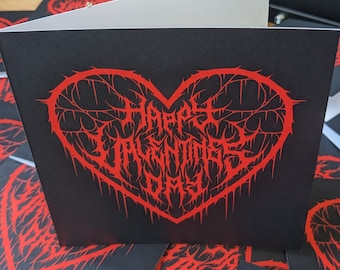 Heavy Metal Happy Valentines Card - Death Metal Gift