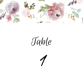 Wedding Table Numbers DIGITAL FILE Printable 1-15 Garden Wedding Florals Instant Download