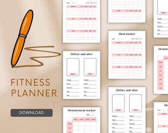 Fitness Planner, Weight Loss Tracker, BUNDLE, Workout Planner Fitness Journal, Wellness, Health Goal, Meal Planner, Self Care, Habit Tracker