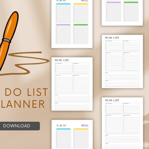 To Do List Pages, Daily To Do List, Grocery List, Shopping List, Printable To Do List, Productivity Planner, Bucket List, Task Management