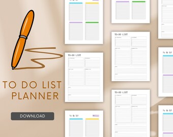 To Do List Pages, Daily To Do List, Grocery List, Shopping List, Printable To Do List, Productivity Planner, Bucket List, Task Management