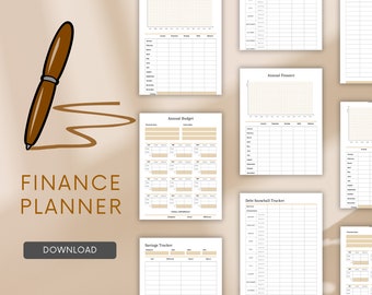 Finance Planner BUNDLE! Budget Planner Templates, Financial Savings Tracker Printable Binder, Monthly Debt, Bill, Spending, Expenses Tracker