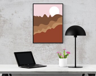 Boho Wall Art Design Set Minimal Abstract Wall Hanging Minimalist Print Artwork