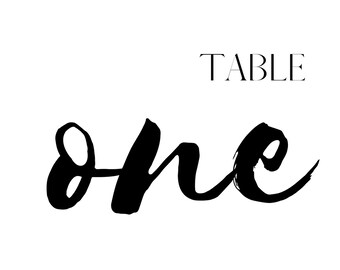 Wedding Table Numbers DIGITAL FILE Printable 1-15 Minimal Modern Trendy Instant Download