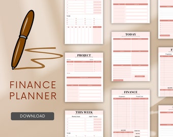 Finance Planner BUNDLE! Budget Planner Templates, Financial Savings Tracker Printable Binder, Monthly Debt, Bill, Spending, Expenses Tracker