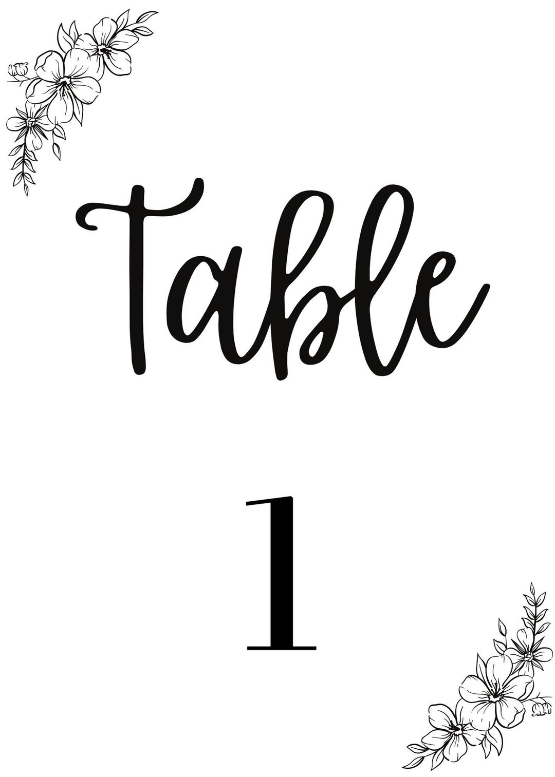 wedding-table-numbers-digital-file-printable-1-15-black-modern-calligraphy-floral-instant-download-etsy