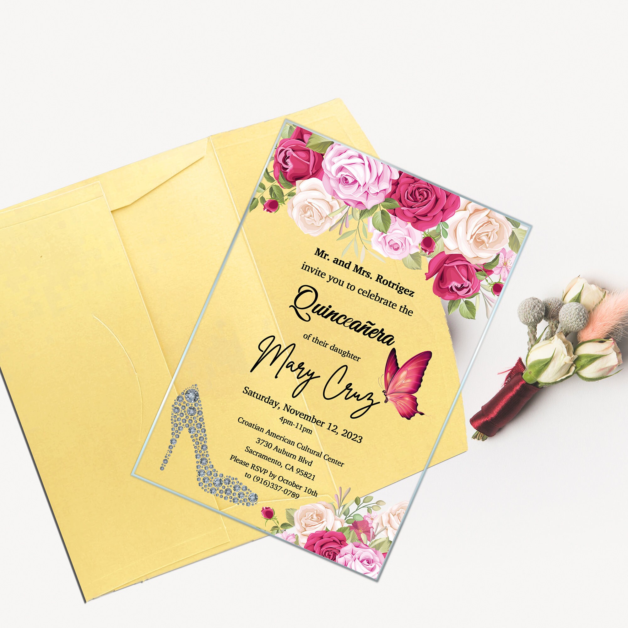 Quinceanera Invitations, Wedding Invitations, Acrylic Invitations