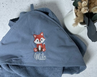 Kapuzenhandtuch Fuchs mit Namen | Personalisiert | Handtuch Baby