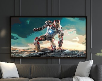 Arte de pared imprimible de Iron Man / Impresión de arte de pared / Póster de impresión digital / Póster de descarga digital / Arte de pared de Los Vengadores / Arte de impresión para decoración del hogar