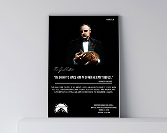 The Godfather | Movie Quotes | Minimalist Movie Poster | Vintage Retro Art Print | Francis Ford Coppola  | Wall Art Print | Home decor