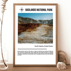 Badlands National Park, Travel Poster Print, Badlands Travel Wall Decor, Badlands Poster Print, Badlands Poster Art, Travel