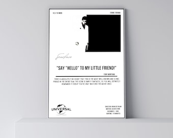 Scarface Film Print | Movie Quote Poster | Minimalist Movie Poster | Vintage Retro Art Print | Wall Art Print | Home decor | Wall Decor