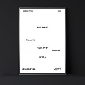 Citazione di film personalizzata / Poster di film personalizzato / Citazioni di film / Poster di film minimalista / Stampa artistica retrò vintage / Stampa artistica da parete / Arredamento per la casa