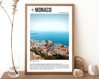 Mónaco, foto de Mónaco, impresión de póster de viaje, decoración de pared de viaje, impresión de póster de Mónaco, impresión de Mónaco, arte de Mónaco, arte de póster de Mónaco, Mónaco