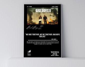 Bad Boys II | Movie Quotes | Minimalist Movie Poster | Vintage Retro Art Print | Wall Art Print | Home decor | Printable Poster | Will Smith