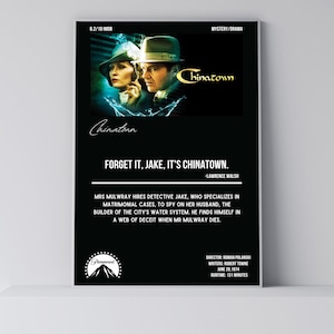 Chinatown / Citas de películas / Póster de película minimalista / Impresión de arte retro vintage / Impresión de arte de pared / Decoración del hogar / Decoración de pared / Decoración de arte para el hogar