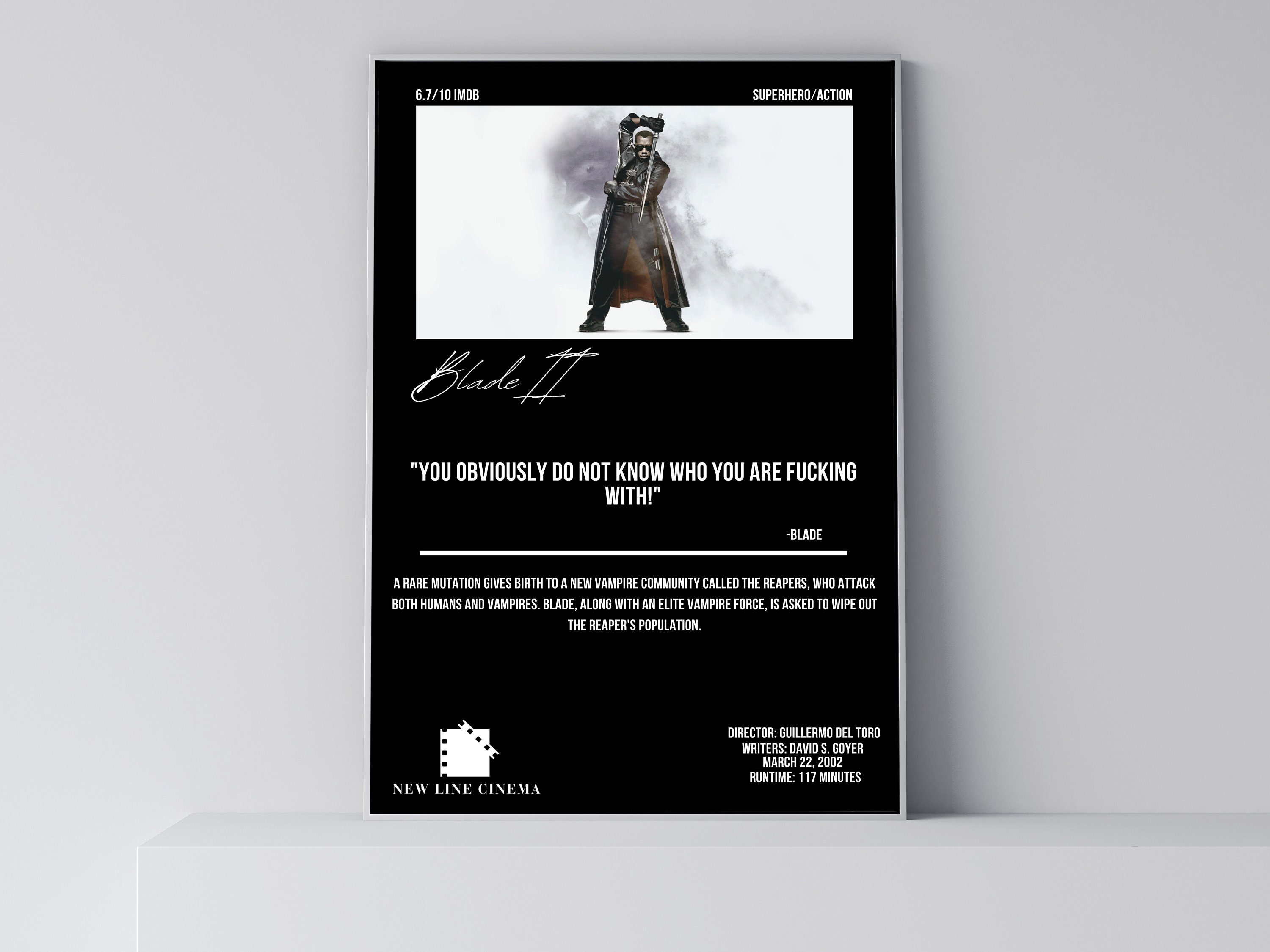 Blade 2 | Movie Quotes | Minimalist Movie Poster | Vintage Retro Art Print | Wall Art Print | Home decor | Wall Decor | Home Wall Art Decor