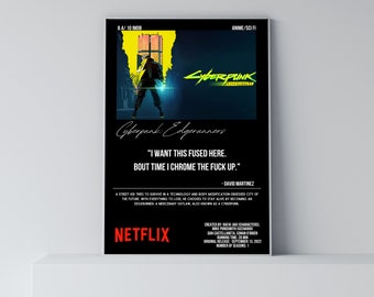Cyberpunk Edgerunners | Tv Series Quote | Minimalist Movie Poster | Vintage Retro Art Print | Wall Art Print | Home decor | Printable Poster