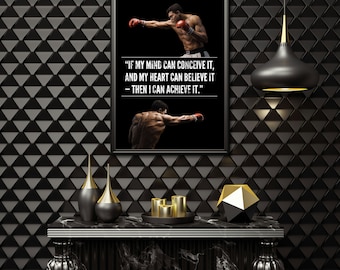 Poster di Muhammad Ali, tela con promemoria per una mentalità ispiratrice, arte murale stampabile, citazione consapevole, arte digitale, arredamento per la casa ispiratore